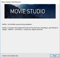 Vegas Movie Studio 14 Platinum Will Not Install